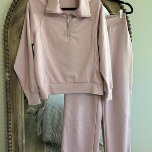 Pink Quarter-Zip Tracksuit